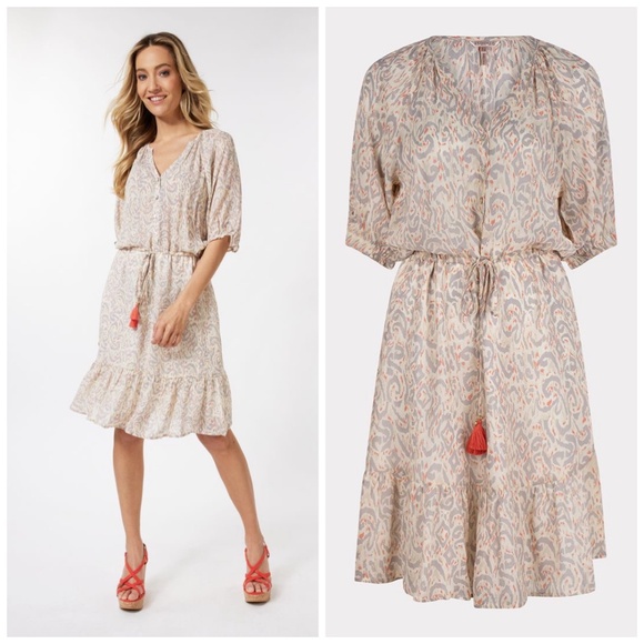 NWOT |•ESQUALO•| Light Airy Paisley Dress Sizes 6, 8, 12 - Picture 1 of 10